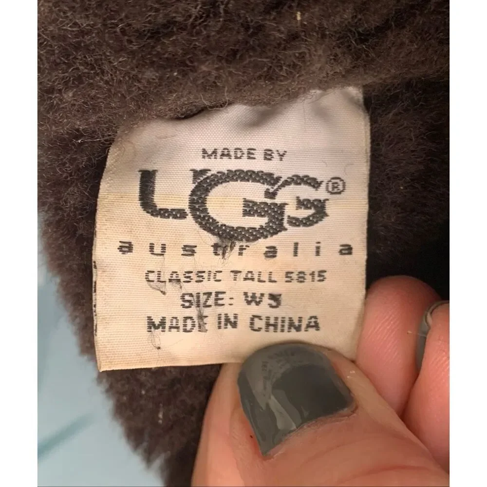UGG Classic Tall brown Suede Shearling Sheepskin Boots womens 5